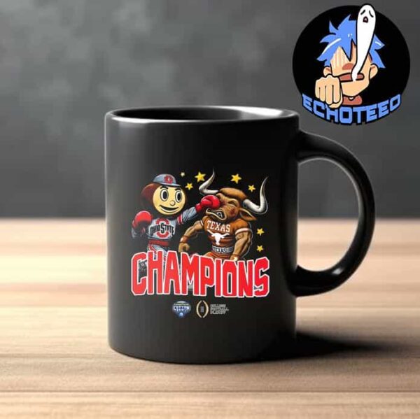 Ohio State Buckeyes Defeats Texas Longhorns Mascot Goodyear Cotton Bowl 2024-2025 CFP On Jan 10th 2025 At Arlington Texas Mug