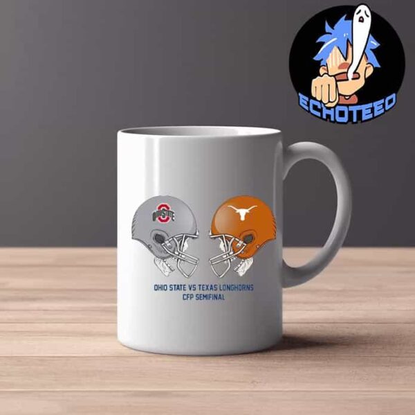 Ohio State Buckeyes VS Texas Longhorns Head To Head Lions Goodyear Cotton Bowl 2025 CFP Semifinal On Jan 9th 2025 At AT&T Stadium Arlington Texas US Mug