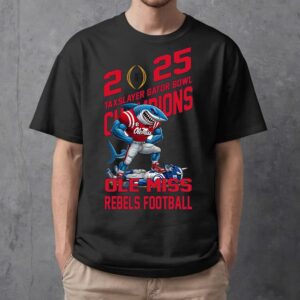 Ole Miss Rebels Defeat Duke Blue Devils Mascot TaxSlayer Gator Bowl Champions NCAA Bowl Games Season 2024-2025 Merchandise Essentials Unisex T-Shirt