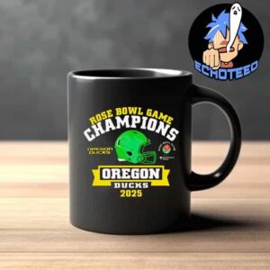 Oregon Ducks The Champions Of Rose Bowl 2024-2025 NCAA On Jan 1st 2025 At Rose Bowl Pasadena US Mug