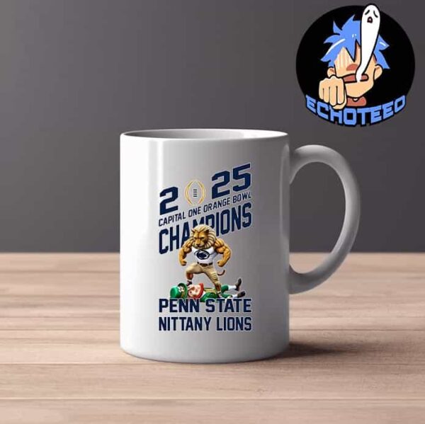 Penn State Nittany Lions Defeat Notre Dame Fighting Irish Mascot Capital One Orange Bowl CFP Semifinal Champions NCAA Bowl Games Season 2024-2025 Mug