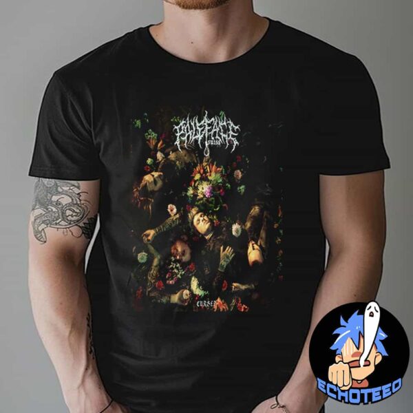 Promotional Artwork For Paleface Swiss’s Upcoming Album Cursed Featuring The Band Amidst A Lush Floral Arrangement Set For Release On Jan 3rd 2025 Essentials Unisex T-Shirt