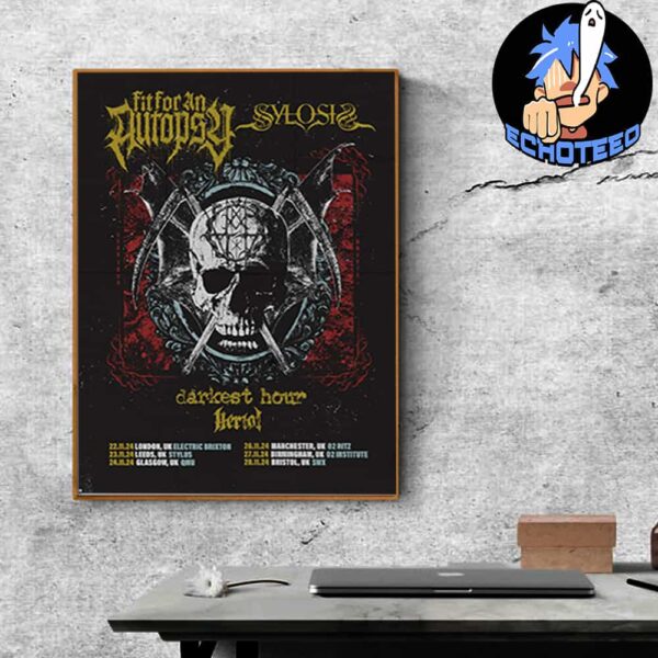 Sylosis With Fit For An Autopsy And Darkest Hour And Heriot Tour List 2024 Start On Nov 22th 2024 Home Decor Poster Canvas