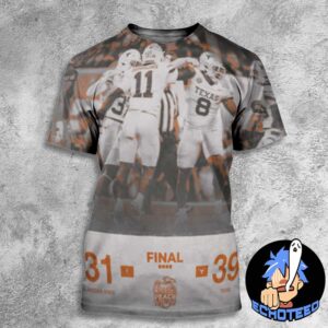 Texas Longhorns Beat Arizona State Sun Devils With 39-31 NCAA Chick Fil A Peach Bowl CFP Quarterfinal On Jan 2nd 2025 At Mercedes Benz Stadium Atlanta Georgia All Over Print Essentials Unisex T-Shirt