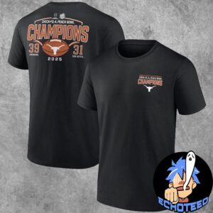 Texas Longhorns College Football Playoff 2025 Peach Bowl Champions Victory Ahead T-Shirt Merchandise Two Sides Essentials Unisex T-Shirt