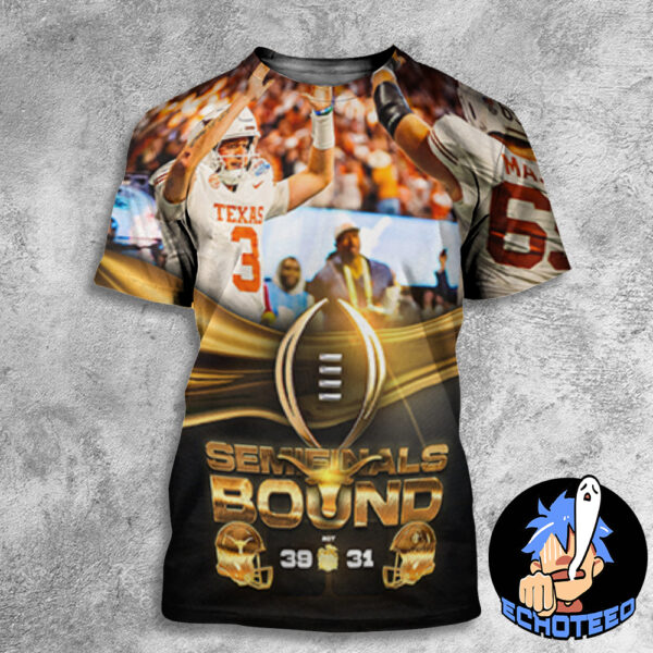 Texas Longhorns Defeats Arizona State Sun Devils Semifinals Bound Peach Bowl 2025 NCAA On Jan 1st 2025 At Atlanta Georgia All Over Print Essentials Unisex T-Shirt