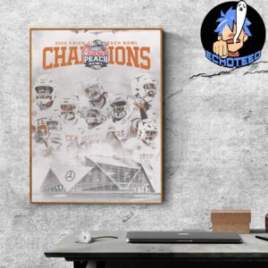 Texas Longhorns The Champion Of Chick Fil A Peach Bowl 2025 CFP Quarterfinal At Mercedes Benz Stadium Atlanta Georgia Home Decor Poster Canvas