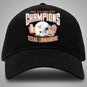 Texas Longhorns The Champions Of Chick Fil A Peach Bowl 2025 NCAA CFP Quarterfinal On Jan 2nd 2025 At Mercedes Benz Stadium Atlanta Georgia Classic Hat Cap