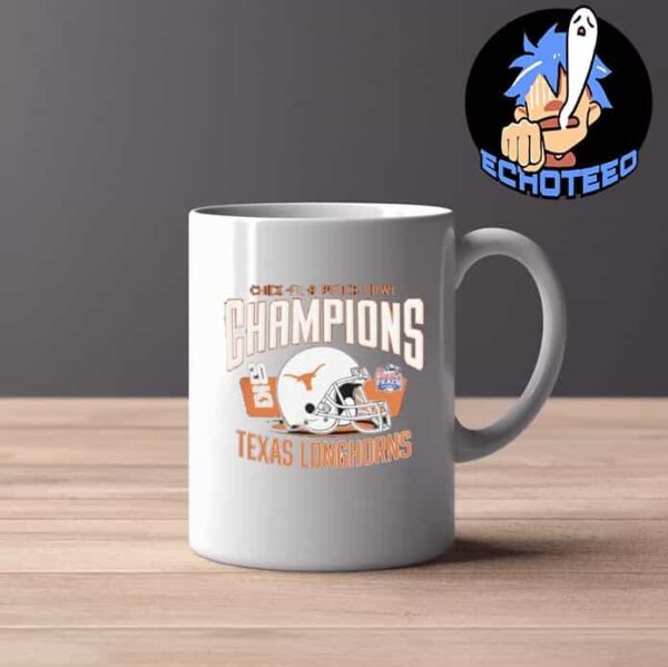 Texas Longhorns The Champions Of Chick Fil A Peach Bowl 2025 NCAA CFP Quarterfinal On Jan 2nd 2025 At Mercedes Benz Stadium Atlanta Georgia Mug