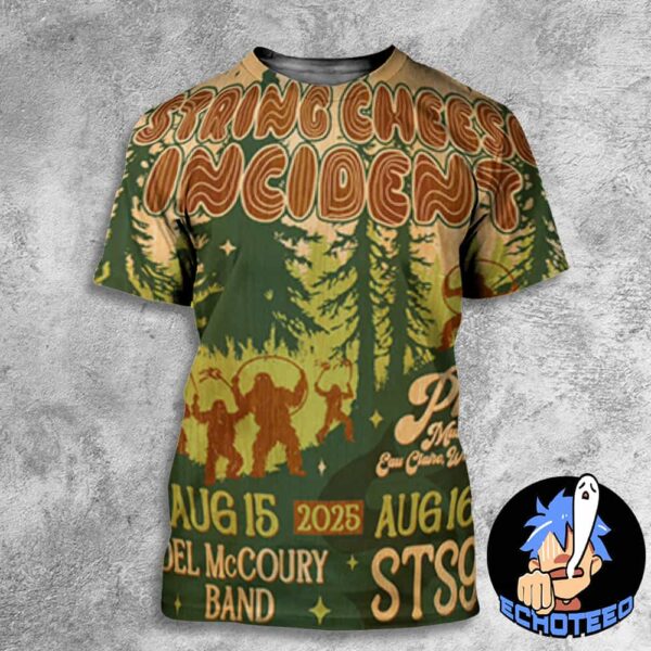 The String Cheese Incident With STS9 And Del McCoury Band The Pines On Aug 15 16 2025 At Eau Claire Wisconsin All Over Print Essentials Unisex T-Shirt